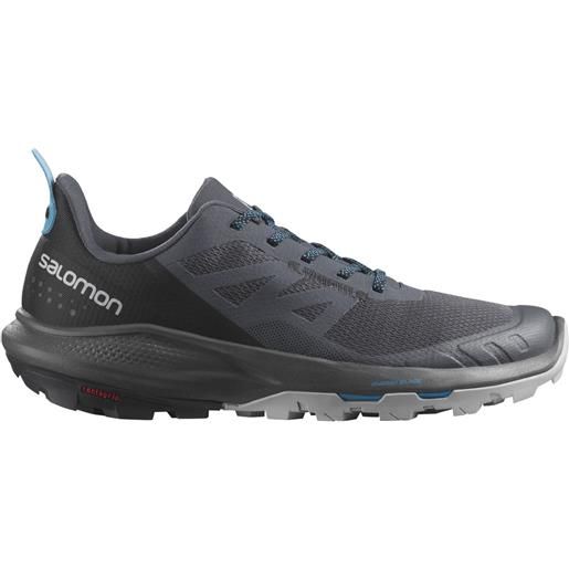 Salomon - scarpe da trekking - outpulse ebony/black/algiers blue per uomo - taglia 7 uk, 9 uk - grigio