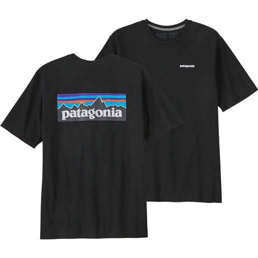 Patagonia - t-shirt 100% riciclata - m's p-6 logo responsibili-tee black per uomo in cotone - taglia s, m, l, xl - nero