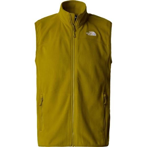 The North Face - giacca di pile smanicata - m 100 glacier vest sulphur moss per uomo - taglia m, xl - giallo