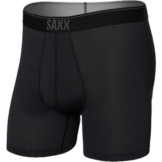 Saxx Underwear - boxer traspiranti da uomo - quest boxer brief fly black ii per uomo - taglia xs, s, m, l, xl - nero