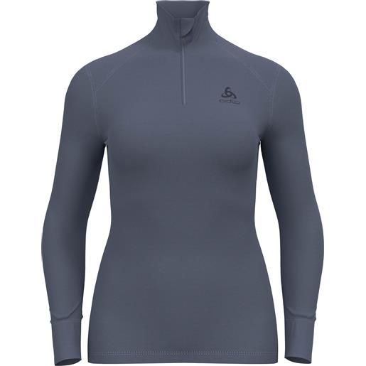 Odlo - maglia termica - bl top turtle neck l/s half zip active w folkstone gray per donne - taglia s, m - grigio