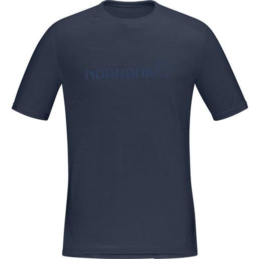 Norrona - t-shirt in lana merino - falketind equaliser merino t-shirt m's indigo night per uomo in poliestere riciclato - taglia s, m, l, xl - blu navy