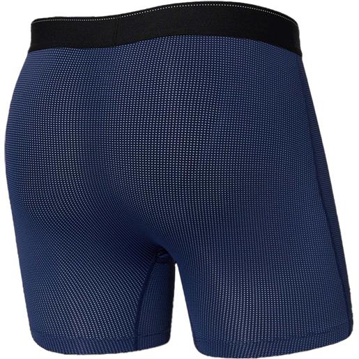 Saxx Underwear - boxer traspirante - quest boxer brief fly midnight blue ii per uomo - taglia l, xl, xs, s, m - blu navy
