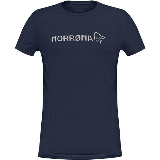 Norrona - t-shirt in lana merino - falketind equaliser merino t-shirt w's indigo night per donne - taglia xs, s, m, l - blu navy