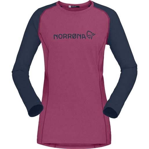 Norrona - t-shirt da mtb - fjørå equaliser lightweight long sleeve w violet quartz/indigo night per donne - taglia xs, s, m, l - rosa