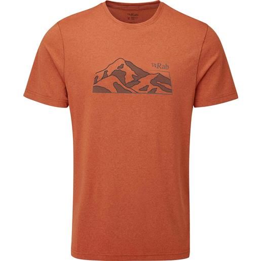 Rab - t-shirt maniche corte - mantle mountain tee red clay per uomo in poliestere riciclato - taglia s, xl - rosso