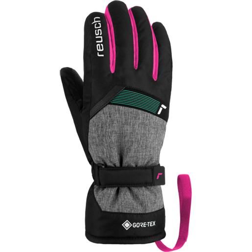 Reusch - guanti da sci - Reusch flash gore-tex junior black black melange pink glow - taglia bambino 4,4.5,5.5 - nero