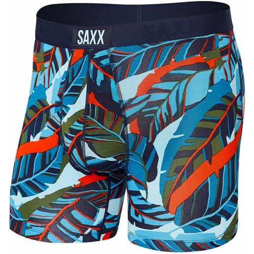 Saxx Underwear - boxer comodo - vibe boxer brief blue pop jungle per uomo - taglia m, l, xl