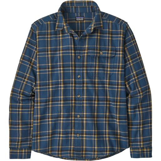 Patagonia - camicia in cotone - m's l/s lw fjord flannel shirt major tidepool blue per uomo in cotone - taglia s - blu navy