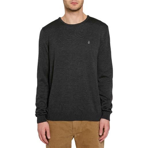 Volcom - felpa girocollo - uperstand sweater black per uomo - taglia s, xl - nero