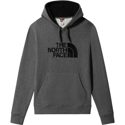 The North Face - felpa con cappuccio versatile - m drew peak pullover hoodie tnf medium grey heather (std)/tnf black per uomo in cotone - taglia s, m - grigio