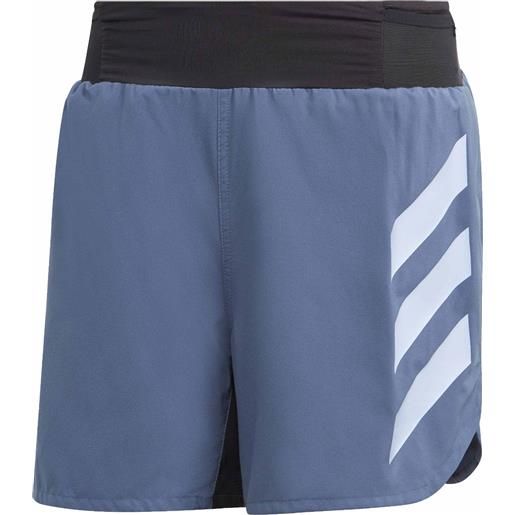 Adidas - shorts da trail/running - agravic short 5" wonder steel per uomo - taglia xl - grigio