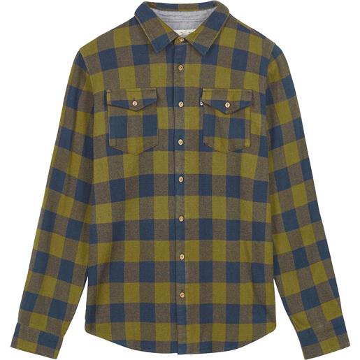Picture Organic Clothing - camicia a maniche lunghe - hillsboro shirt dark blue army green per uomo in cotone - taglia m, l, xl - kaki