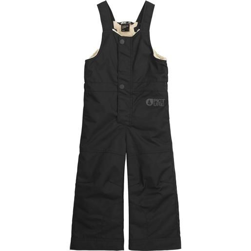 Picture Organic Clothing - salopette impermeabile e traspirante - snowy bib pants black in pelle - taglia bambino 3a, 4a - nero