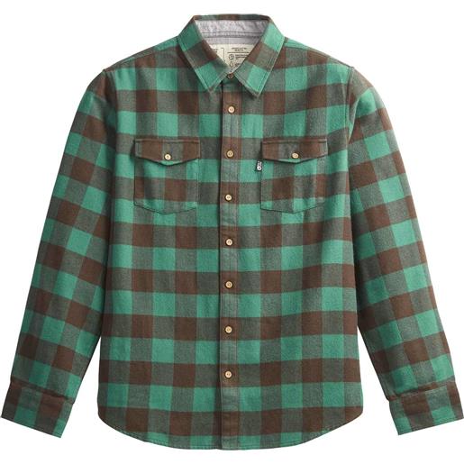 Picture Organic Clothing - camicia a maniche lunghe - hillsboro shirt bayberry dark choc per uomo in cotone - taglia m, xxl - verde