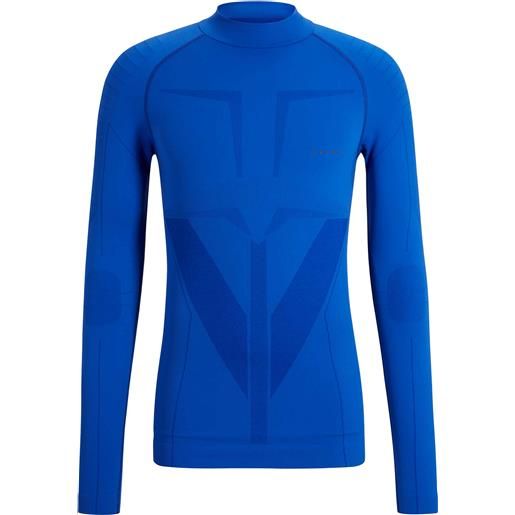 Falke - maglia termica tecnica - longleeved shirt turtleneck m yve per uomo - taglia m, l, xl - blu