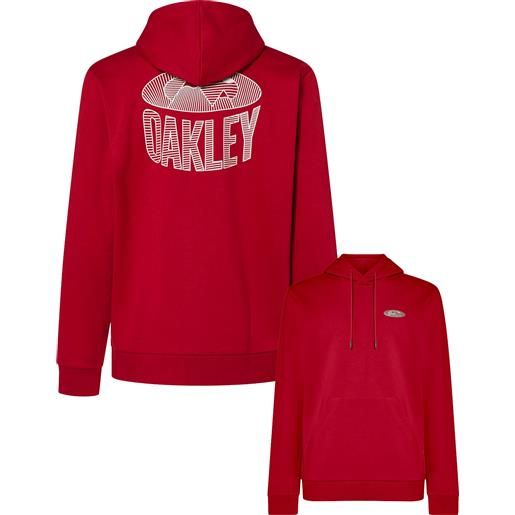 Oakley - felpa con cappuccio - winter lines hoodie iron red per uomo in cotone - taglia m, l, xl - rosso