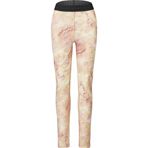 Picture Organic Clothing - leggings stretch - caty prt lg geology cream per donne - taglia xs, s, m - rosa