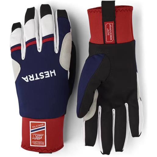 Hestra - guanti da sci di fondo gore-tex windstopper®- unisex - glove windstopper race tracker navy / red - taglia 8,9,10,11 - blu navy