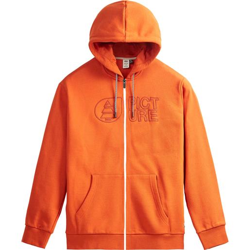 Picture Organic Clothing - felpa con cappuccio in cotone biologico - basement zip hoodie red clay per uomo - taglia s, m, l, xl, xxl - arancione