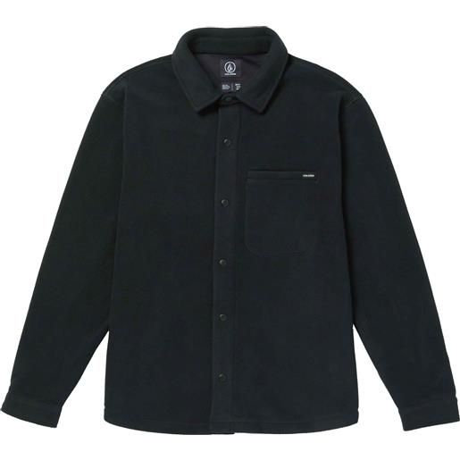 Volcom - camicia di cotone - bowered light ls black per uomo in cotone - taglia s - nero