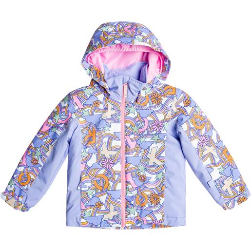 Roxy - giacca tecnica impermeabile e traspirante - snowy tale snow jacket bright white big deal in pelle - taglia bambino 2a - viola