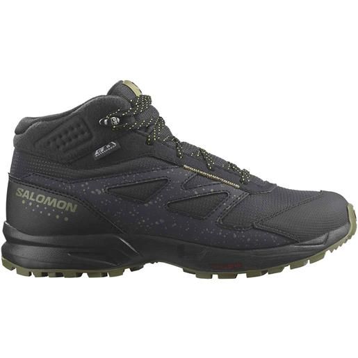 Salomon - scarpe da trekking - outway mid cswp junior phantom/black/safety yellow - taglia bambino 31,32,33,34 - nero