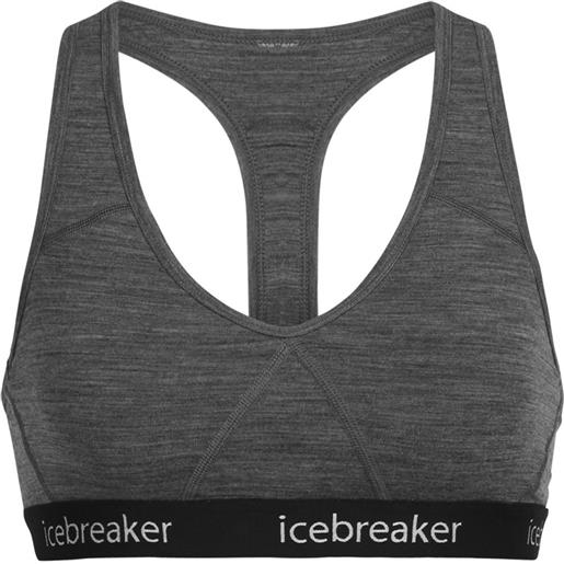 Icebreaker - reggiseno sportivo in lana merino 150g/m² - wmns sprite racerback bra gritstone hthr/black per donne - taglia xs, s, m, l - grigio