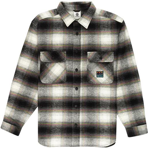 Element - camicia in flanella - hueco neon m flannel shirt hueco plaid lime pink per uomo in cotone - taglia s, m, l - grigio