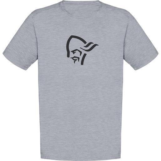 Norrona - t-shirt in cotone organico - /29 cotton viking t-shirt m grey melange/caviar per uomo in cotone - taglia m, l - grigio