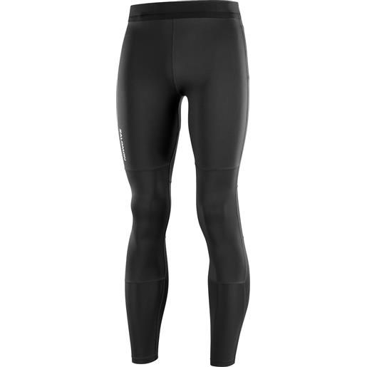 Salomon - leggings tecnici traspiranti - pants cross run tight m deep black per uomo - taglia s, m, l, xl - nero