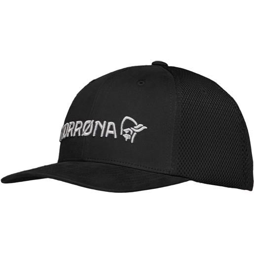 Norrona - cappello con visiera curva - /29 mesh flexfit cap caviar in cotone - taglia s\/m, l\/xl - nero