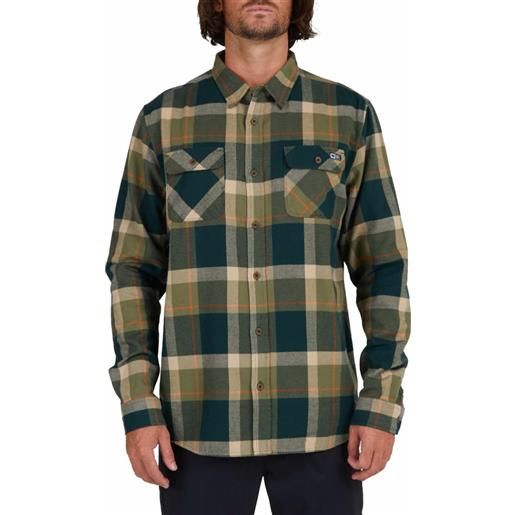 Salty Crew - camicia in cotone spesso - dawn patrol flannel spruce per uomo in cotone - taglia s, m - verde