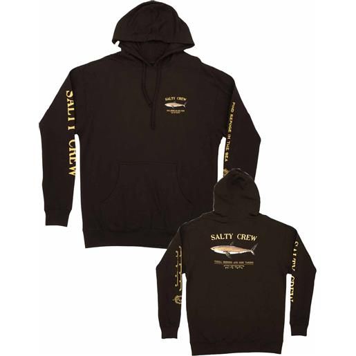 Salty Crew - felpa con cappuccio - bruce hood fleece black per uomo in cotone - taglia s, m - nero