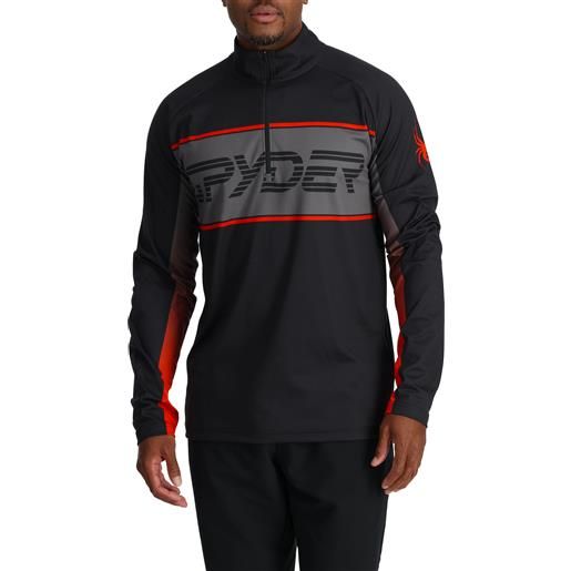 Spyder - maglietta tecnica - paramount 1/2 zip black per uomo - taglia s, m, l, xl - nero