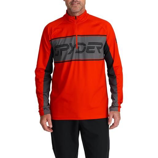 Spyder - maglietta tecnica - paramount 1/2 zip volcano per uomo - taglia s, m, xl - rosso