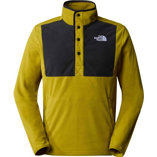 The North Face - pile con bottoni a pressione - m homesafe snap neck fleece pullover sulphur moss/tnf black per uomo - taglia s, m, l, xl - kaki