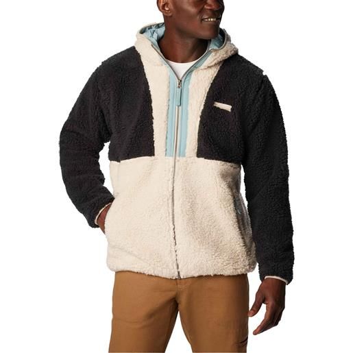 Columbia - giacca di pile sherpa - backbowl™ sherpa hoodie black dark stone per uomo - taglia m, l - beige