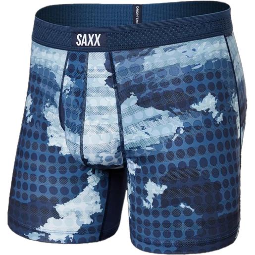 Saxx Underwear - boxer traspiranti - droptemp cool mesh bb fly cloud drop camo navy per uomo - taglia s, m, l, xl - blu