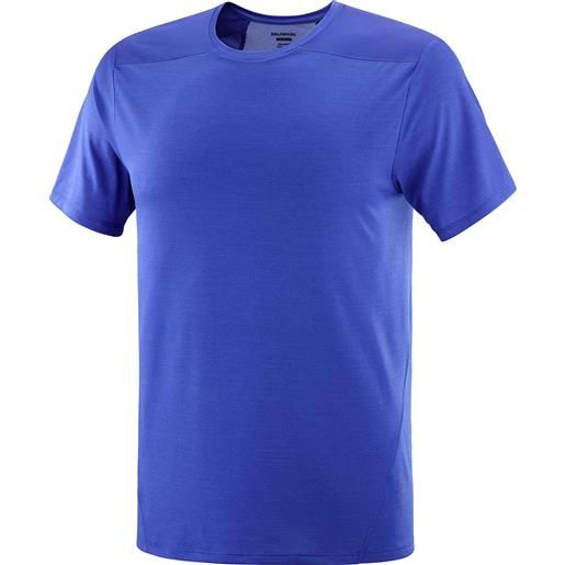 Salomon - t-shirt da trekking traspirante - outline ss tee m surf the web per uomo - taglia s, m - blu