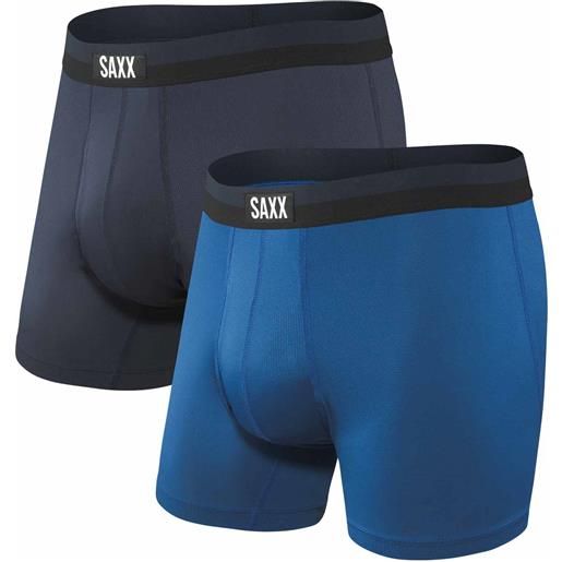 Saxx Underwear - set 2 boxer versatili - sport mesh bb fly 2pk navy city blue per uomo - taglia s, m, l, xl