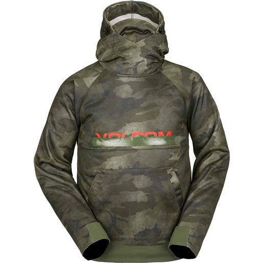 Volcom - pile impermeabile con cappuccio - hydro riding hoodie cloudwash camo per uomo - taglia xs, s, m - grigio