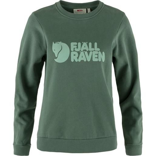 Fjall Raven - felpa in cotone organico - fjällräven logo sweater w deep patina misty green per donne in cotone - taglia xxs, xs - verde