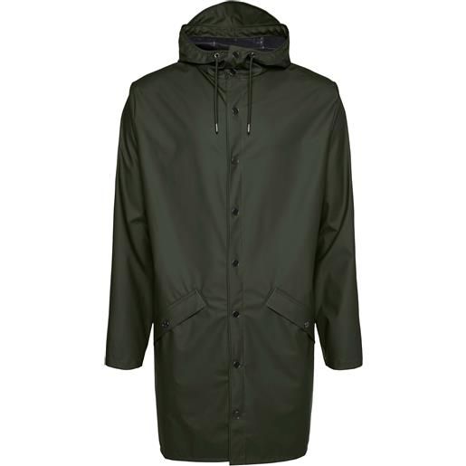 Rains - giacca lunga impermeabile - long jacket green per uomo - taglia xs, m, xl - kaki