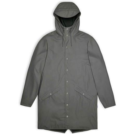 Rains - giacca lunga impermeabile - long jacket grey per uomo - taglia xs, s, l, xl - grigio
