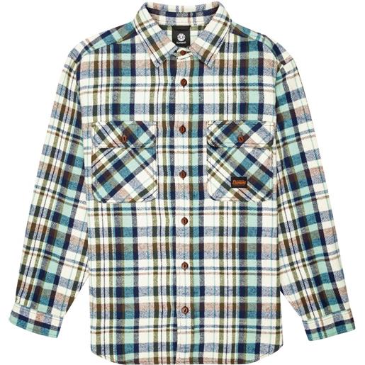 Element - camicia in flanella - hueco classic m flannel shirt hueco plaid chestnut mineral per uomo in cotone - taglia s, l, xl - blu