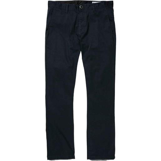 Volcom - pantaloni chino - frickin modern stret dark navy per uomo in poliestere riciclato - taglia 30,32,34 - blu navy