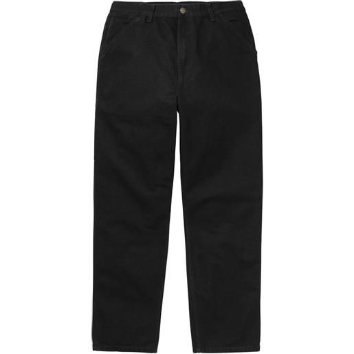 Carhartt - pantaloni cargo in cotone biologico - single knee pant black rinsed per uomo in cotone - taglia 32 - nero