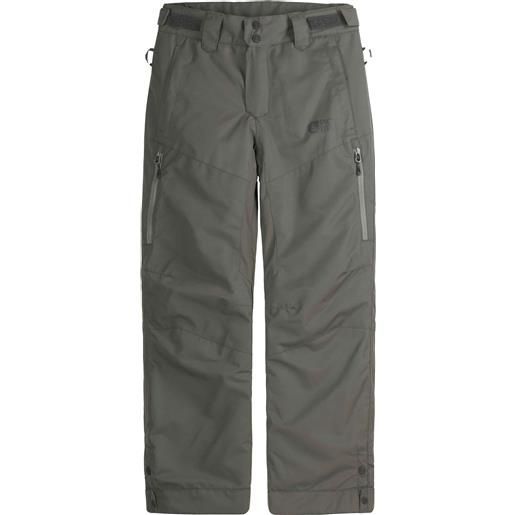 Picture Organic Clothing - pantaloni da sci impermeabili e traspiranti - time pants raven grey in pelle - taglia bambino 6a, 8a, 10a, 12a, 14a - grigio