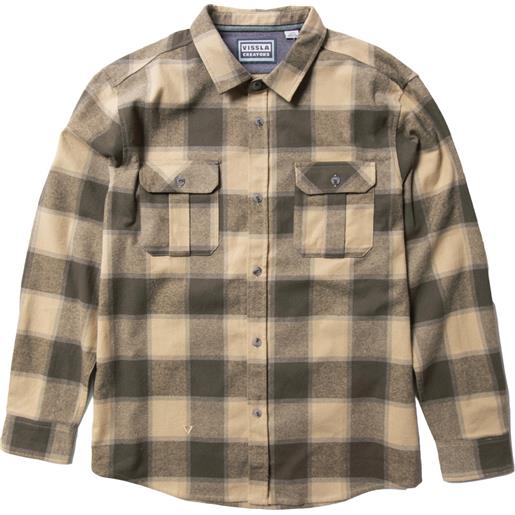 Vissla - camicia in cotone organico - creators innovators eco ls flannel tarp per uomo in cotone - taglia s, m - beige